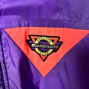 Navarro Weather Gear Purple & Coral Jacket Patch Detail